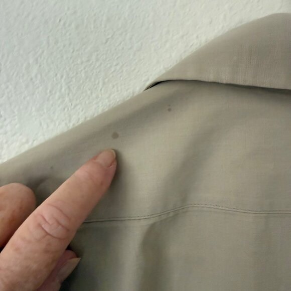 Vintage Creighton Khaki Beige Short Sleeve Button-Up Shirt  Mens L - Picture 3 of 4